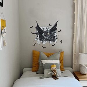 Boys Wall Decals Vinyl Superhero Wall Stickers Peel and Stick Hero Bat Man Wall Decor for Kids Bedroom Living Room Baby Boy Nursery