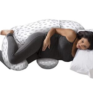 boppy full body side sleeper pillow, mirage white and gray, versatile all-around body comfort for pregnancy and postpartum, flex-support technology for sleeping and sitting