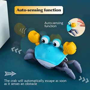 Crawling Crab Baby Toy Gifts, Infant Tummy Time Toys Crawling Toys with LED Light Up USB Rechargeable Dancing Toys for Toddler Crab Crawling Toys with Music for 0-6 6-12 3+ Year Old Boys Girls Toddler