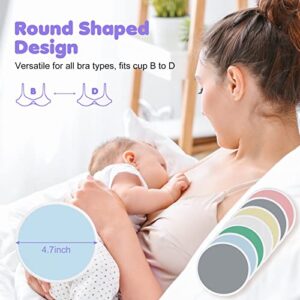 Organic Bamboo Nursing Breast Pads - 14 Pack Reusable and Washable Postpartum Pads for Breastfeeding and Maternity, with Laundry Bag - Soft, Natural and Large Nipple Pads for New Moms