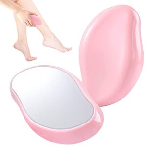 crystal hair eraser for hair removal device, reusable crystal hair remover for women and men, painless exfoliation hair removal tool, magic hair exfoliator for back legs arms (pink)