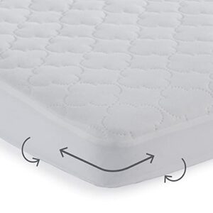 Sealy Waterproof Protection Fitted Toddler and Baby Mini Crib Mattress Pad Cover Protector, Noiseless, Machine Washable and Dryer Friendly, 38" x 24" - White