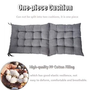 MASKMELLOW High Back Rocking Chair Cushion with Ties Non-Slip Chair Pad Overstuffed Seat Back Cushion Pad Tufted Pillow for Outdoor Indoor Home 37in (Grey)