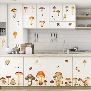 Vintage Mushroom Wall Decals Peel and Stick Retro Mushrooom Wall Stickers Large Big Mushroom Wall Stickers Removable Colorful Mushroom Wall Decals for Kids Room Nursery Decor