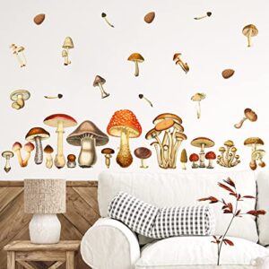 Vintage Mushroom Wall Decals Peel and Stick Retro Mushrooom Wall Stickers Large Big Mushroom Wall Stickers Removable Colorful Mushroom Wall Decals for Kids Room Nursery Decor