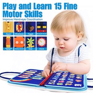 Goopreen Busy Board Montessori Toys for 1 2 3 4 Year Old Girls & Boys Sensory Toys for Toddlers 1-3, Educational Learning Basic Motor Skills - Travel Toys for Plane Car, Gift for 1-4 Yr Kids