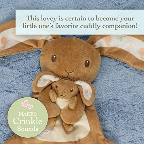 KIDS PREFERRED Guess How Much I Love You Cute Bunny Plush Lovey Crinkle Security Blanket for Infants, Babies, Toddlers and Kids