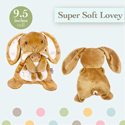 KIDS PREFERRED Guess How Much I Love You Cute Bunny Plush Lovey Crinkle Security Blanket for Infants, Babies, Toddlers and Kids