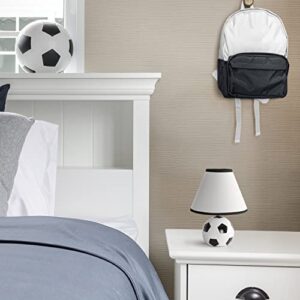 Simple Designs LT1079-SCR SportsLite 11.5" Tall Athletic Sports Soccer Ball Ceramic Bedside Table Desk Lamp w White Empire Fabric Shade w Black Trim for Kids' Room, Nursery, Bedroom,Gameroom, Mancave