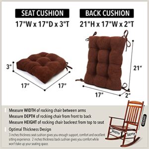 Tromlycs Indoor Rocking Chair Cushion for Rocking Chair Pads Back and Seat Sets with Ties 2 Piece Brown