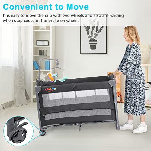 Ktaxon 3 in 1 Baby Bassinet, Bassinet Bedside Sleeper Baby Crib with 3 Levels Height Adjustment, Fast Folding Design and Flexible Wheel with Brake from Newborn to Toddles