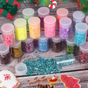 Holographic Chunky and Fine Glitter Mix, 45 Colors Festival Chunky Sequins & Fine Glitter Powder, Iridescent Glitter Flakes, Cosmetic Face Body Eye Hair Nail Art Resin Tumbler Glitter Loose Glitter