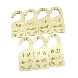 Gazechimp 7Pcs Wooden Baby Closet Dividers Infant Wardrobe Divider Cloth Size Organizers Cloth Organizer Hanger Dividers for Living Room