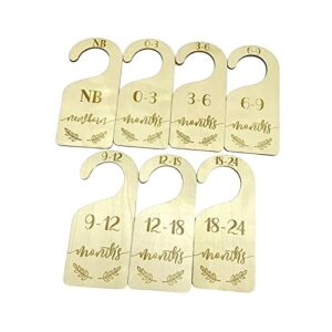 Gazechimp 7Pcs Wooden Baby Closet Dividers Infant Wardrobe Divider Cloth Size Organizers Cloth Organizer Hanger Dividers for Living Room