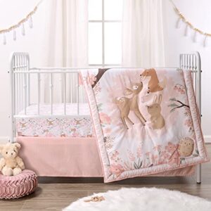 the peanutshell crib bedding set for baby girls, fairytale forest, 3 piece set
