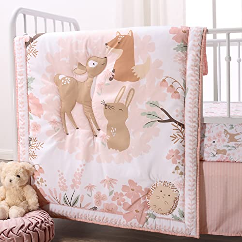 The Peanutshell Crib Bedding Set for Baby Girls, Fairytale Forest, 3 Piece Set