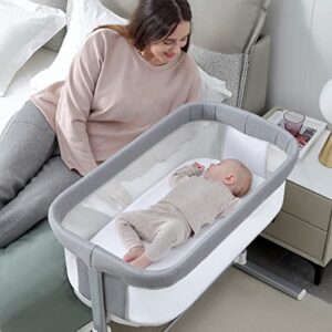 ronbei bassinet,bedside bassinet for baby breathable mesh baby bassinet, easy to assemble lightweight portable bassinets for newborn infants