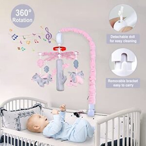 Upgraded Blublu Park Baby Crib Mobile with Music, Baby Mobile for Crib with Hanging Rotating Toys Woodland Nursery Decor for Newborn Baby Boys Girls, Digital Music Box with 35 lullabies(Elephant)