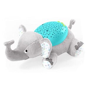 summer slumber buddies soother (gray/teal elephant) – projector night light for kids with calming songs and sounds