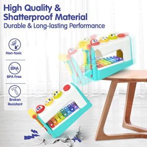 HOLA Toys for 1 Year Old Boy Gifts- 4 in1 Musical Pounding Toy with Xylophone, Baby Toys 12-18 Months, 1 Year Old Toys for Boys Toddler Toys Age 1-2 3, Montessori Toys for 1 Year Old Girl Gifts