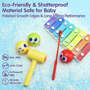 HOLA Toys for 1 Year Old Boy Gifts- 4 in1 Musical Pounding Toy with Xylophone, Baby Toys 12-18 Months, 1 Year Old Toys for Boys Toddler Toys Age 1-2 3, Montessori Toys for 1 Year Old Girl Gifts