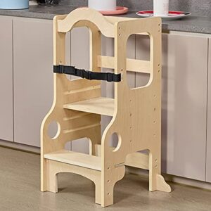 kudikt toddler tower kitchen helper：heavy learning tower for toddlers 1-3 19.73 lb wood toddler learning tower large toddler standing tower kitchen tower