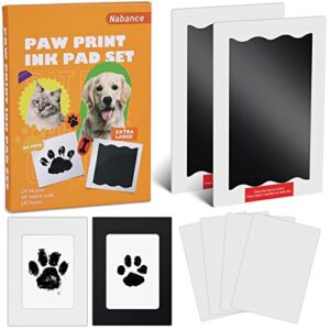 nabance paw print kit, dog nose print kit, no mess paw print stamp pad for dogs & cats, 8pcs pet paw print impression kit with photo frames, clean touch ink pads, nose print stamp pad for dogs
