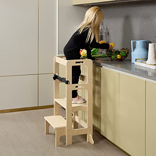 Scolyk Learning Tower for Toddlers 1-3 ：Toddler Tower Kitchen Helper Stool for Toddlers，Toddler Kitchen Stool Helper，Toddler Step Stool Kitchen Helper，Toddler Stool for Kitchen Counter