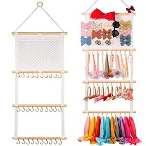 samilcsp bow holder for girls hair bows, large capacity headband organizer with a storage bag, headband hair accessories organizer storage display for nursery toddler girls room, door, closet, wall