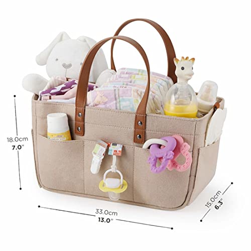 Abbasi Baby Felt Storage Nursery Organizer Basket Infant Diaper Bag with Handle Changing Kids Storage A