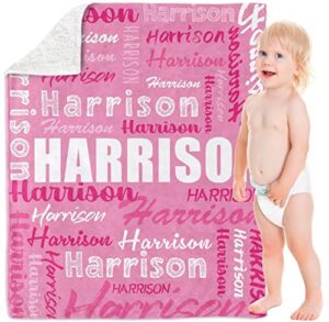 yeahill personalized baby blankets for boys girls, custom baby blanket with name personalized throw blanket for kids baby newborn, personalized baby gift for birthday chrismas halloween (30x40in)