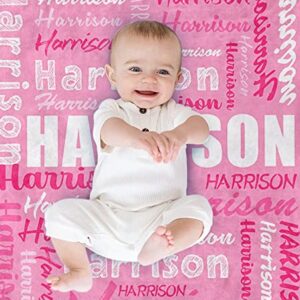 Yeahill Personalized Baby Blankets for Boys Girls, Custom Baby Blanket with Name Personalized Throw Blanket for Kids Baby Newborn, Personalized Baby Gift for Birthday Chrismas Halloween (30x40in)