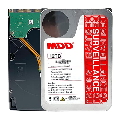 MDD (MDD12TSATA25672DVR) 12TB 7200RPM 256MB Cache SATA 6.0Gb/s 3.5inch Internal Surveillance Hard Drive - 3 Years Warranty