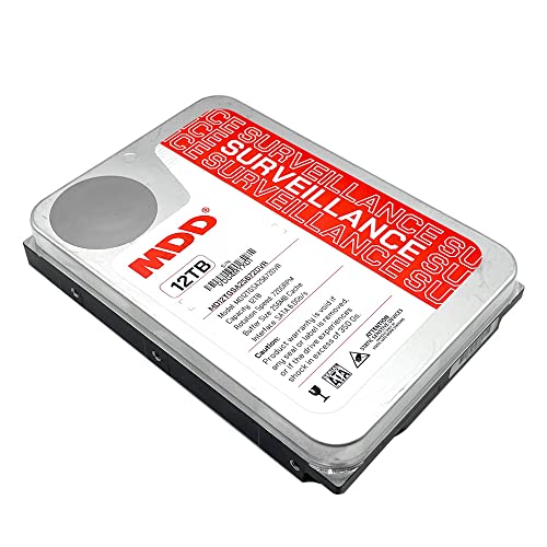 MDD (MDD12TSATA25672DVR) 12TB 7200RPM 256MB Cache SATA 6.0Gb/s 3.5inch Internal Surveillance Hard Drive - 3 Years Warranty