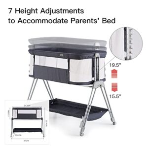 Gromast Toddler Bed Rails Guard Foldable Crib Rail Guard，Baby Bassinet Bedside Sleeper,