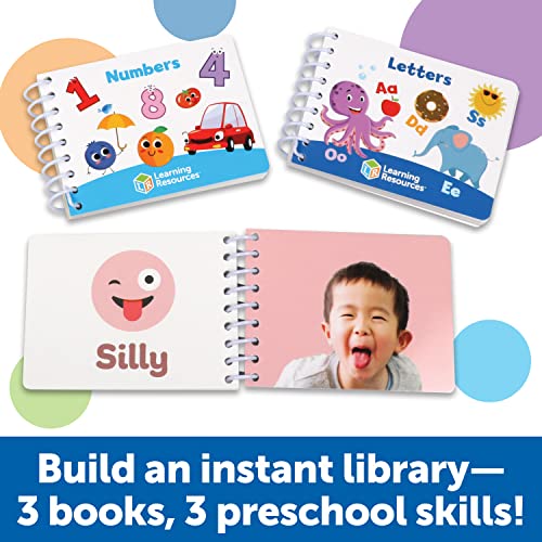 Learning Resources Skill Builders! Preschool Flipbooks -3 Pieces, Ages 3+, Preschool Learning Activities, ABC and Numbers for Toddlers, Activity Book