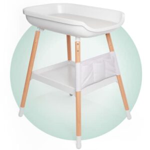 children of design deluxe diaper changing table - portable baby changing station & organizer, nursery furnitue tables with storage shelf and changing pad included