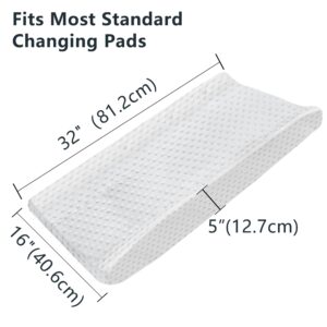 Aufisi Changing Pad Cover 2 Pack, Ultra Soft Minky Dots Plush Diaper Changing Table Sheets for Baby Boys and Girls Infants Unisex Breathable Wipeable, White and Dark Grey