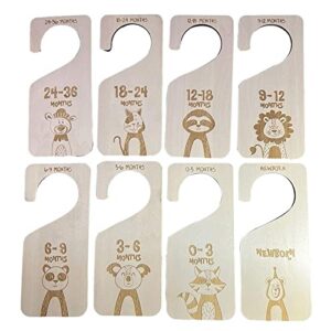 gazechimp 7 pieces baby closet dividers nursery clothes organizers hanging clothes dividers newborn closet dividers for wardrobe bedroom closet, style c