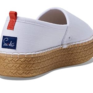 Sea Star Beachwear Coastal Platform Water Shoe White Denim 9 M