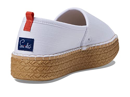 Sea Star Beachwear Coastal Platform Water Shoe White Denim 9 M