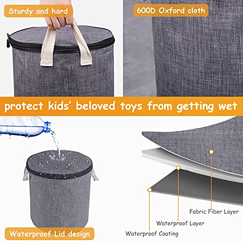 Toy Storage Basket and Play Mat, Toy Storage Bins Toy Storage Organizer waterproof portable Container Bag for Toys Kids Classroom Cleanup Toy Organizer with 59”Removable Play Mat, 12.5”x13.5”