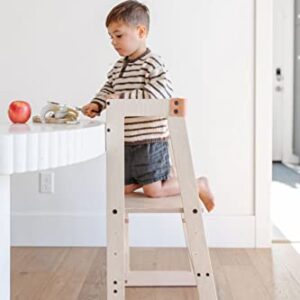 Franklin + Emily Wooden Toddler Tower and Step Stool (Toddler Step Stool with Leather Strap, Kitchen Helper Tower, Kitchen Tower, Safety Stool, Kid Step Stool, Activity Tower, Montessori Tower)