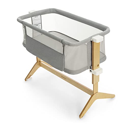 Newton Baby Bassinet & Bedside Sleeper with Mattress & Sheet - 100% Breathable & Washable, Removable Dual-Layer Cover | Solid Birch Frame Adjustable Height & Infant Access Opening | Bedside Bassinet