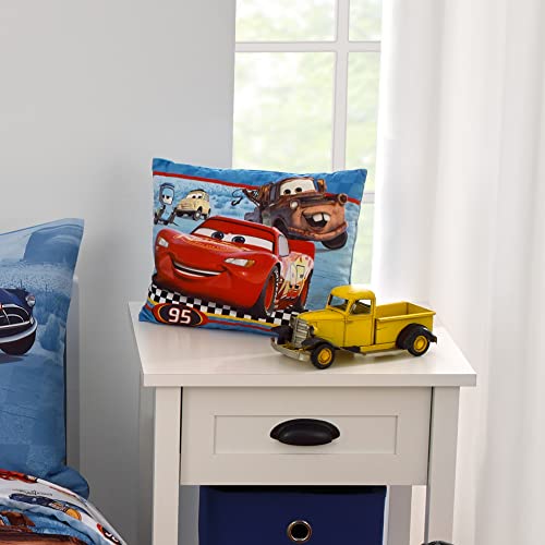 Disney Cars Radiator Springs Blue and Red Lightning McQueen and Tow-Mater Decorative Toddler Pillow