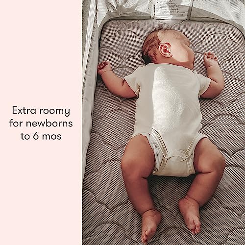 Newton Baby Bassinet & Bedside Sleeper with Mattress & Sheet - 100% Breathable & Washable, Removable Dual-Layer Cover | Solid Birch Frame Adjustable Height & Infant Access Opening | Bedside Bassinet