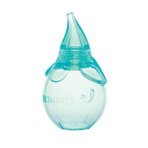 dr. talbot's nasal aspirator for babies - bpa-free silicone - with storage case - blue elephant