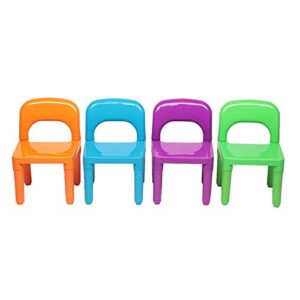 MENGKSet of Plastic Table and Chair for Children, One Desk and Four Chairs (50x50x46cm)