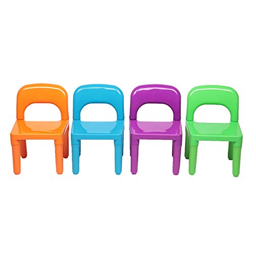 MENGKSet of Plastic Table and Chair for Children, One Desk and Four Chairs (50x50x46cm)