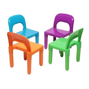 MENGKSet of Plastic Table and Chair for Children, One Desk and Four Chairs (50x50x46cm)